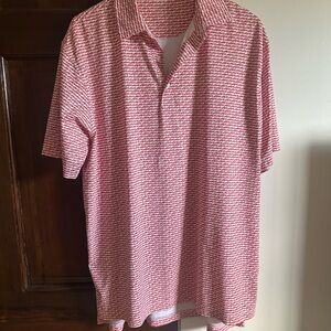 Genteal Men's Red Jeep Patterned Polo Shirt